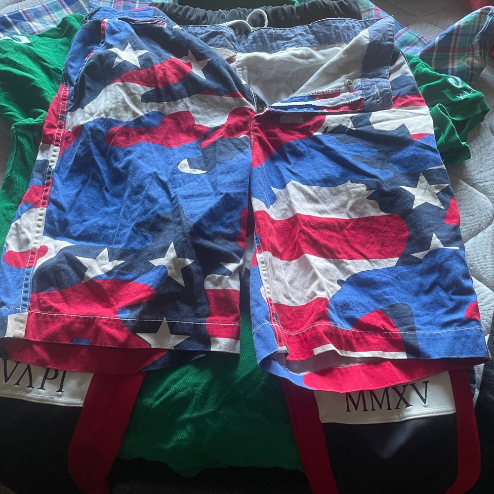 Ralph Lauren Men's Cargo Shorts - Red, White, and Blue